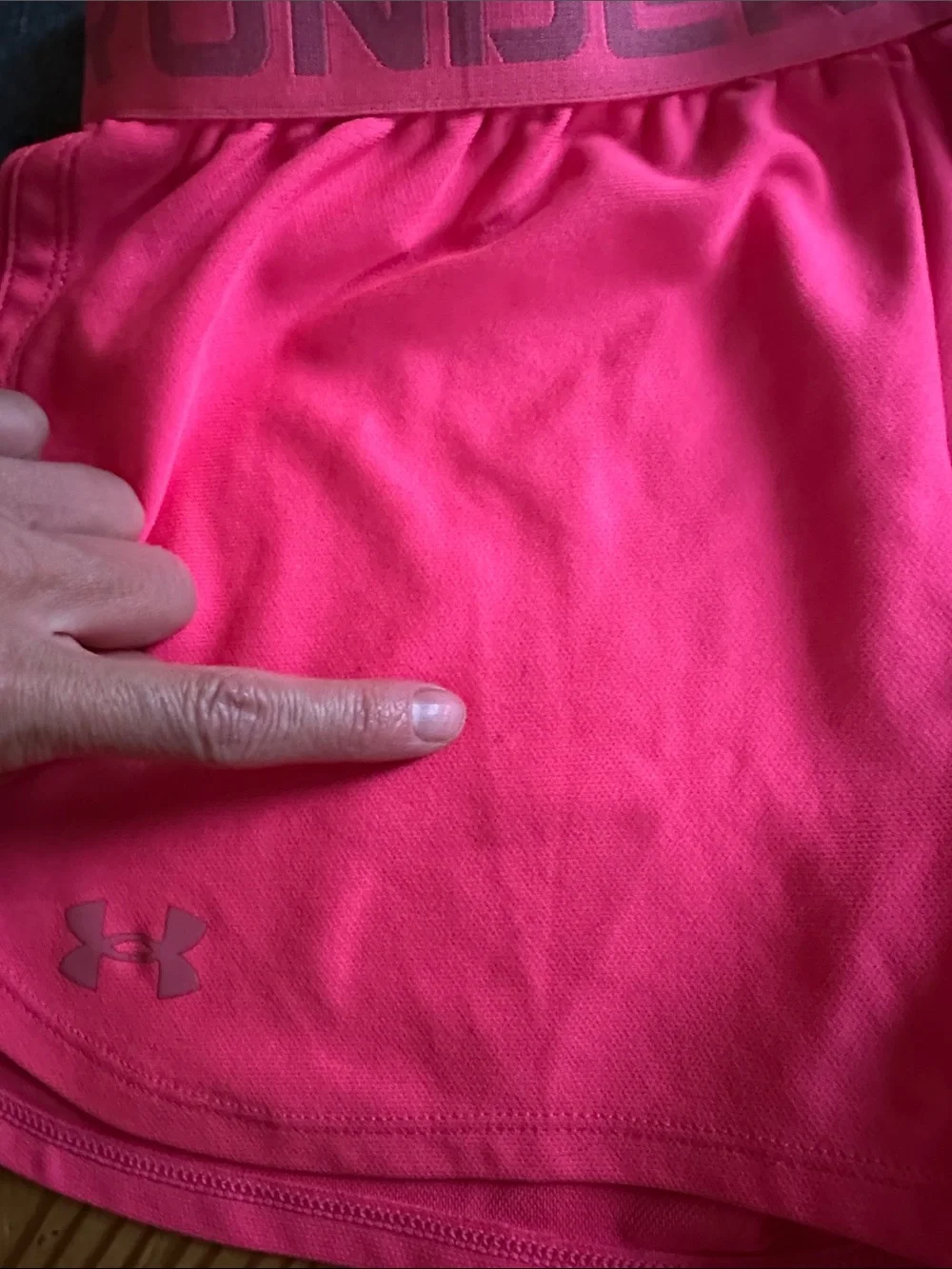 Under Armour Giels Hot Pink & Charcoal Athletic Shorts group of two
